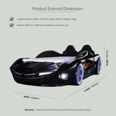 Luxury Kids Racing Black Car Beds with Lights and Sounds